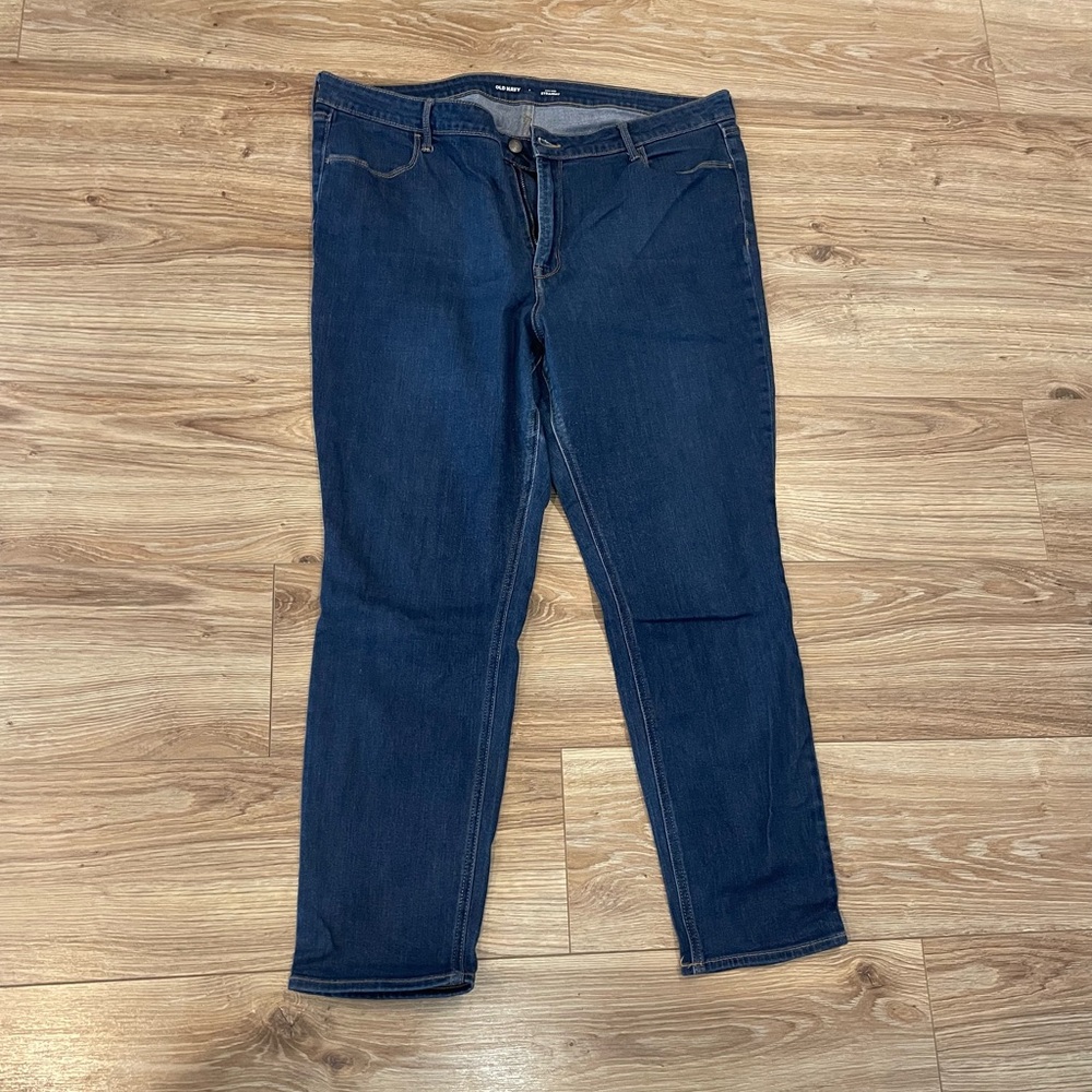 Old Navy - High Rise Dark Wash Straight Jeans